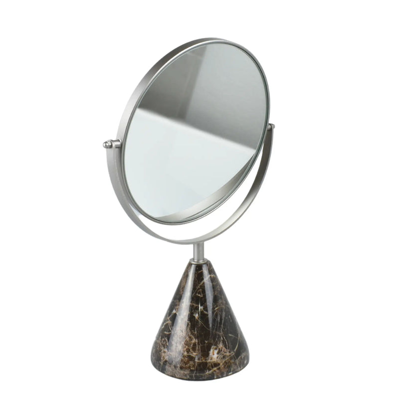 Kosmetikspiegel - drehbar auf Marmorfuß - Edles Schminkspiegel rundes Kosmetikspiegel Reflector Luxe