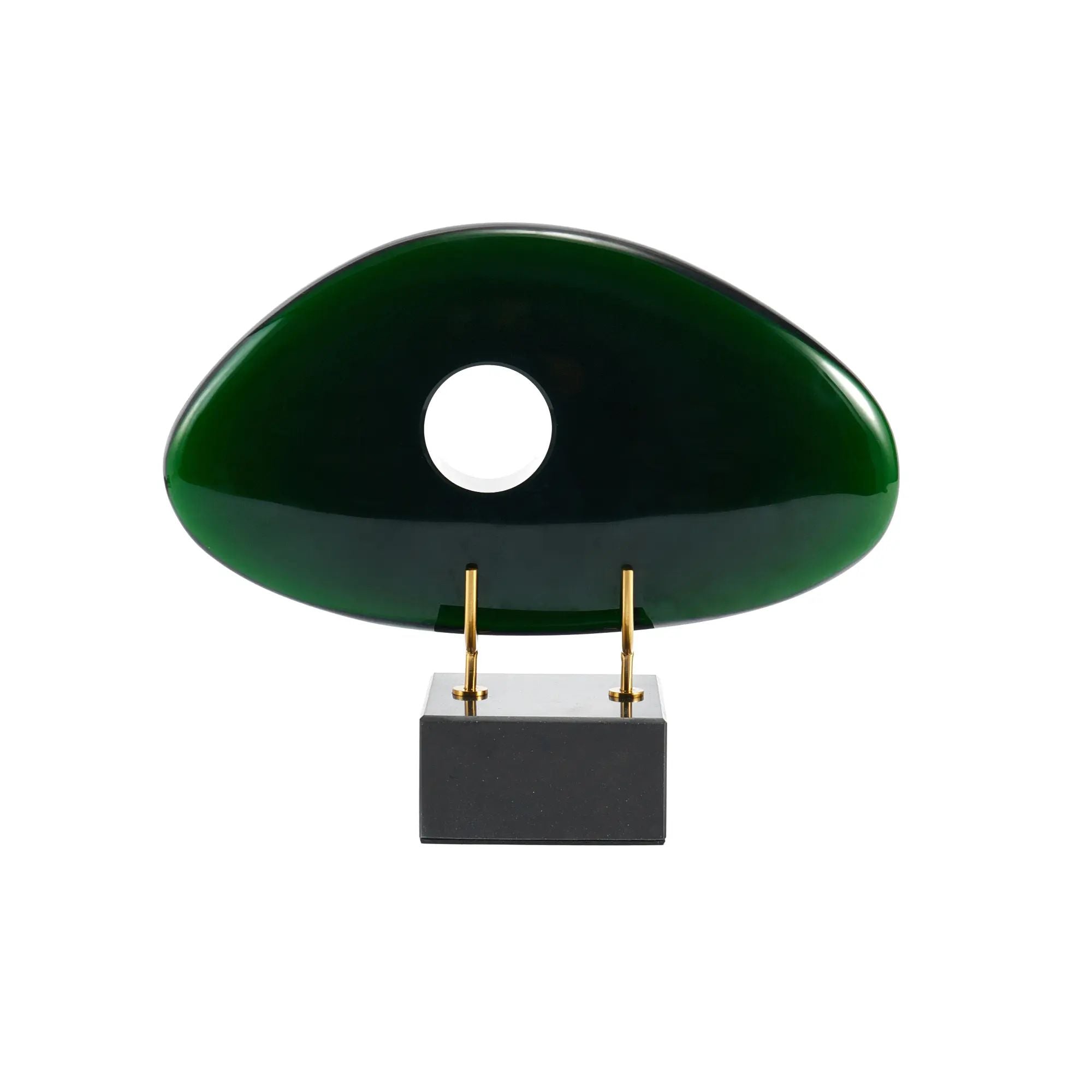 Dekoobjekt - Glaskunst auf Marmor - Glasfigur Abstrakt Designobjekt organisch Verde Vision Default Title