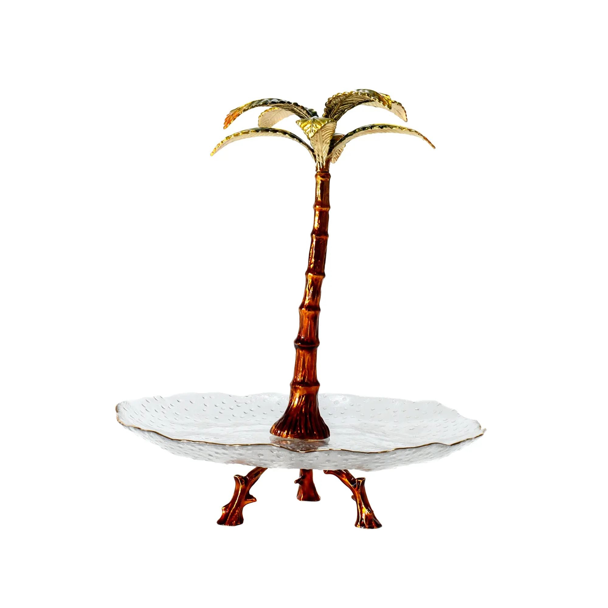 Dessertetagere - einstufiges Glas - Dessertteller klassische Etagere Palme Default Title