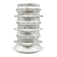 Marmorvase - hohe Steinvase - schwere runde Dekovase Fortaleza Gris