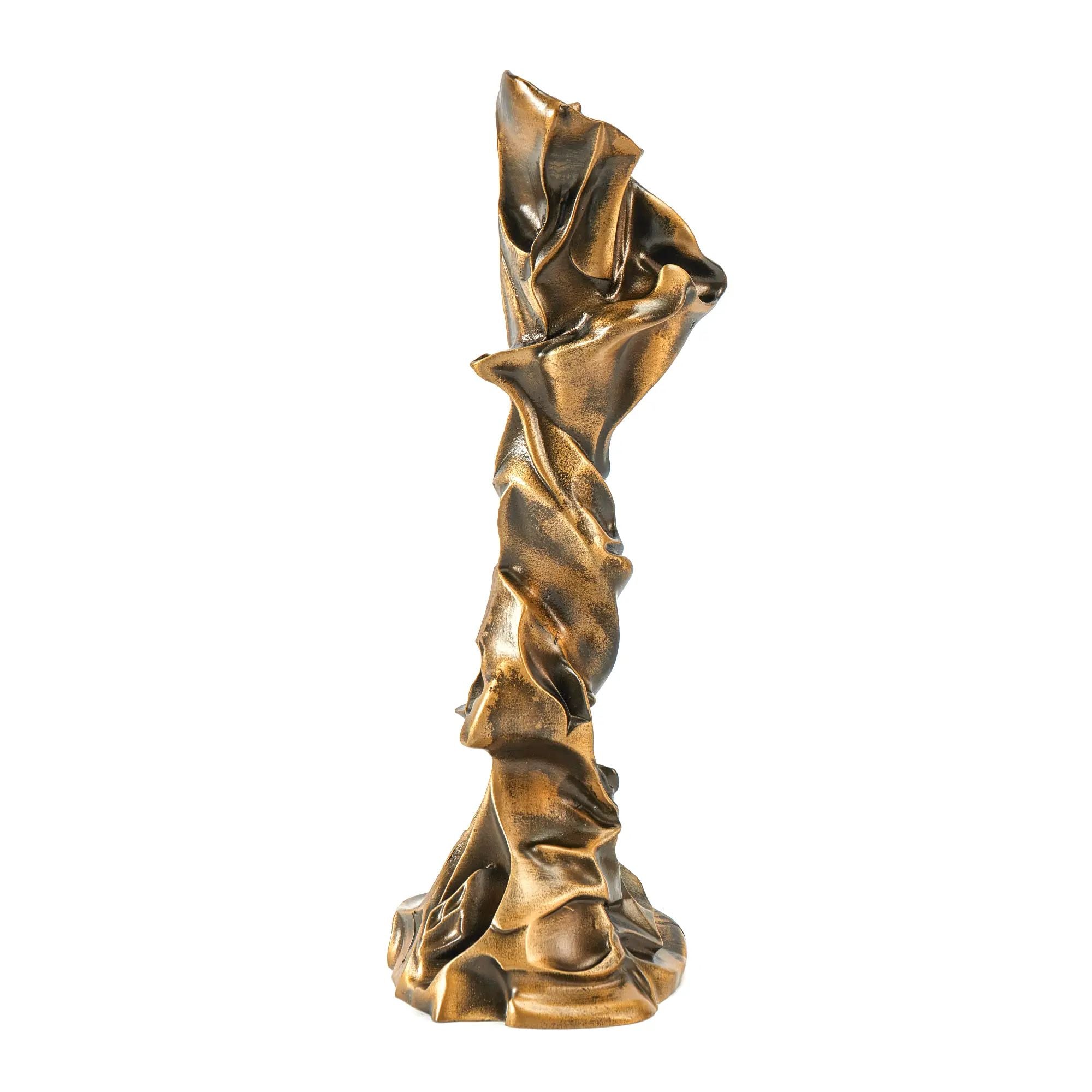 Kerzenständer - verdrehte moderne Form - Sokrates Design Kerzenhalter Stavro Bronze-Groß