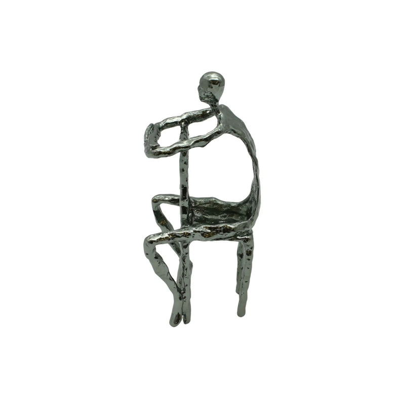 Denkerfigur - Abstrakte Skulptur filigrane Sitzfigur Cogito Nova