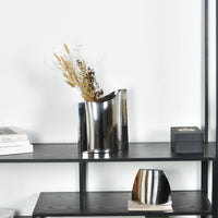 Edelstahlvase - glänzend poliert - Blumenvase Wellenform Mirra