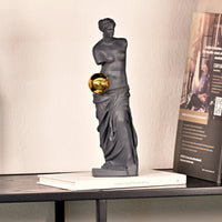 Dekofigur - Skulptur Klassische Büste mit goldener Sphäre Venus Aurea