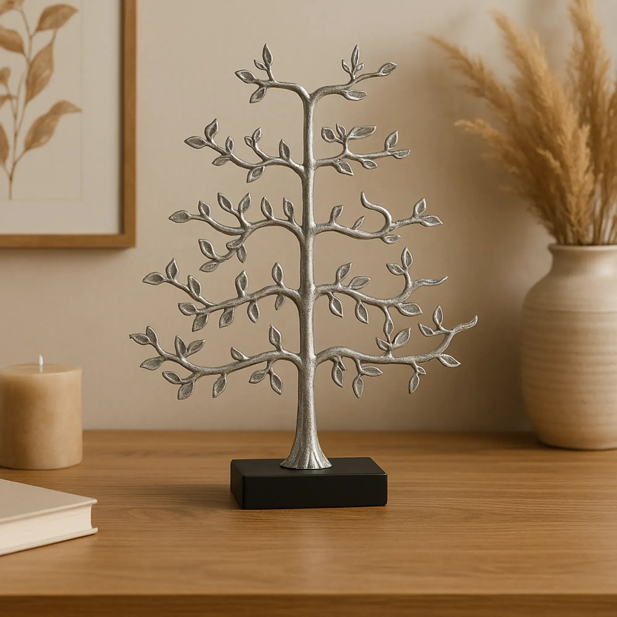 Dekoobjekt - Lebensbaum - Dekobaum auf Marmorgestell Metallbaum Miraculeux Default Title