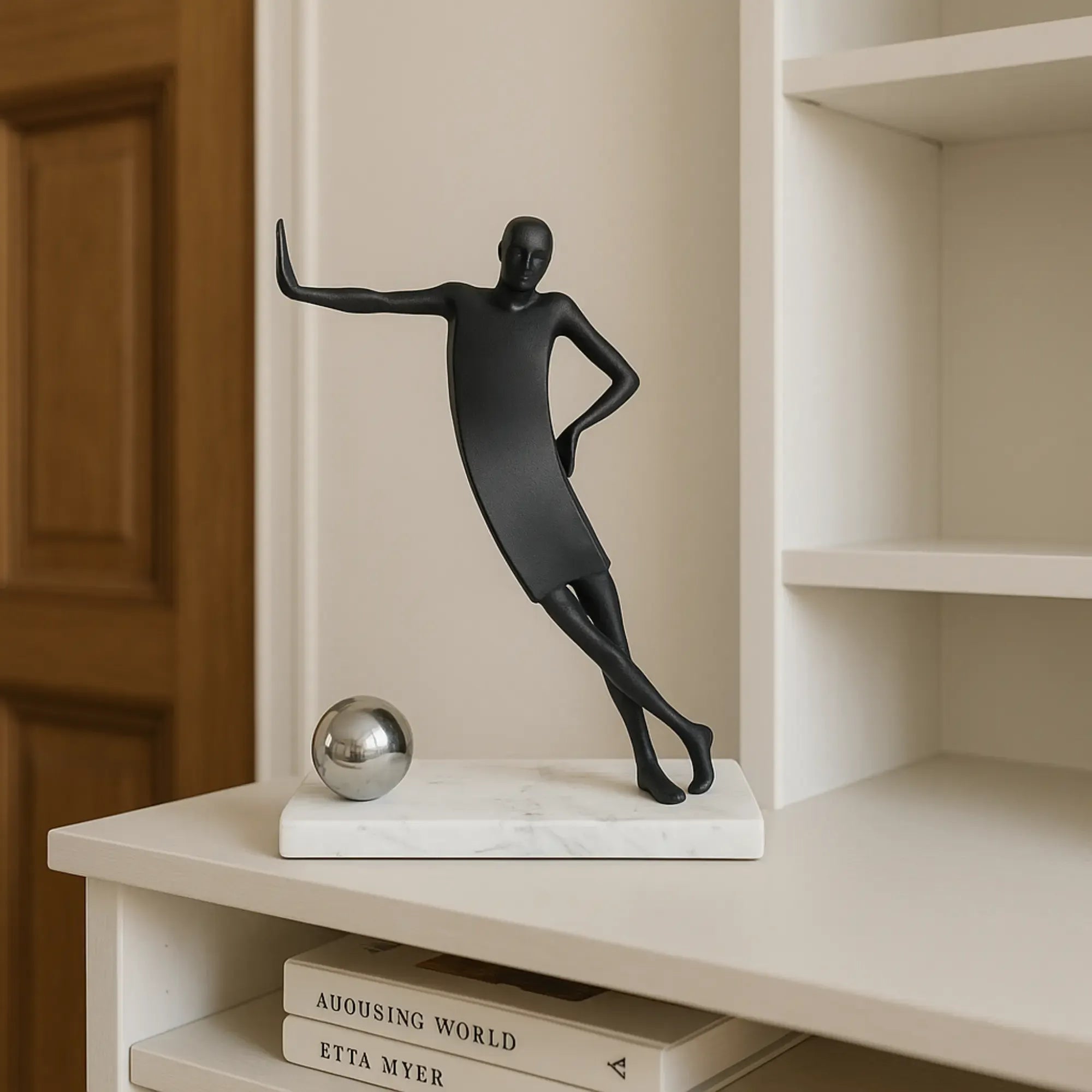 Dekofigur - auf Marmorsockel - Sportlerfigur Athletenstatue Portero