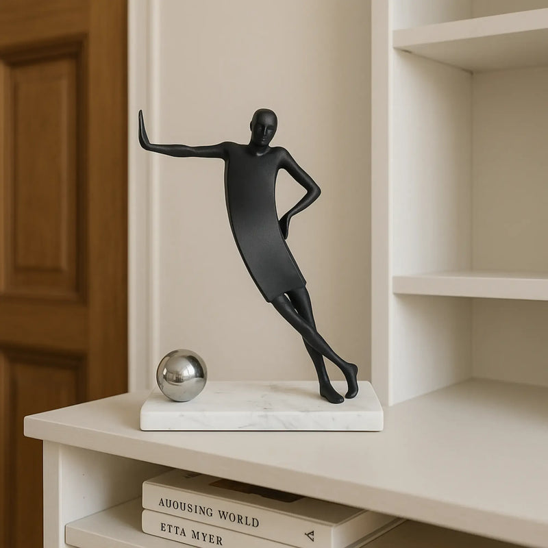 Dekofigur - auf Marmorsockel - Sportlerfigur Athletenstatue Portero