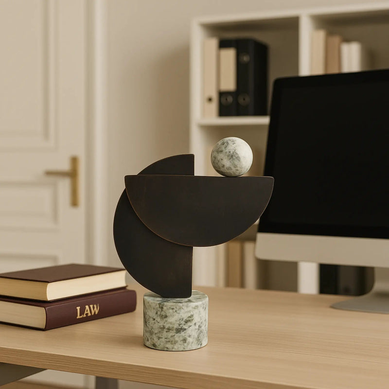Dekoobjekt - geometirsch - Design Skulptur für Wohnzimmer Regal-Deko Géométrique Bronze