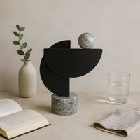 Dekoobjekt - geometirsch - Design Skulptur für Wohnzimmer Regal-Deko Géométrique Bronze