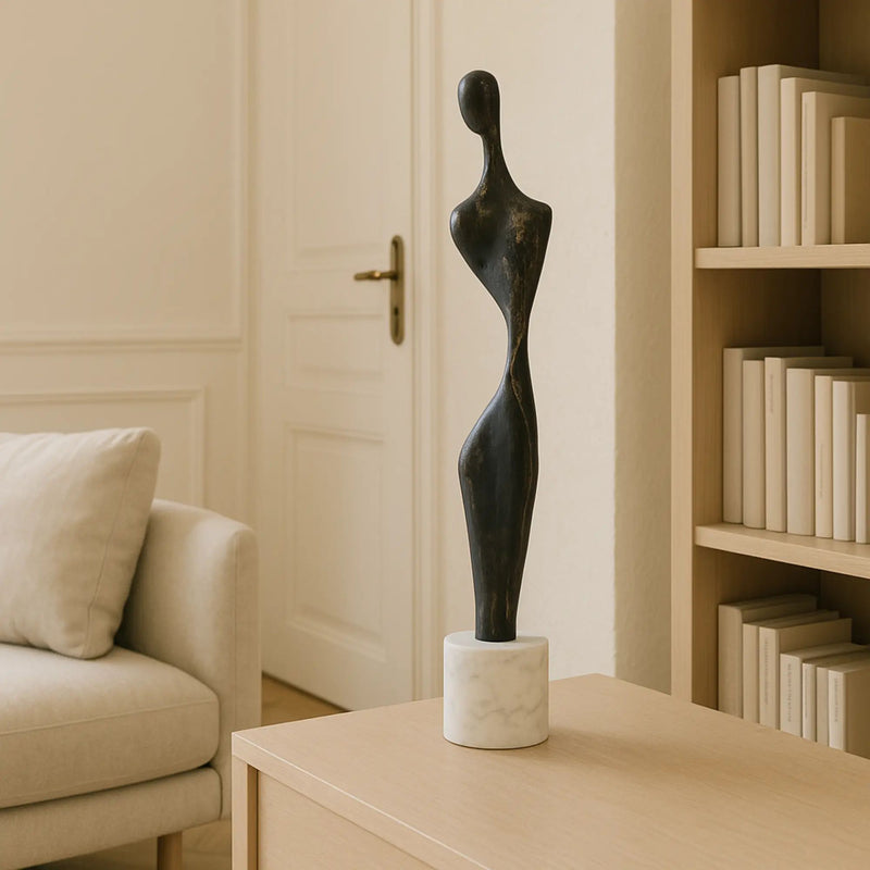 Dekoskulptur - Stahl-Skulptur - Moderne Statue elegante Damenfigur Figura Eleganza