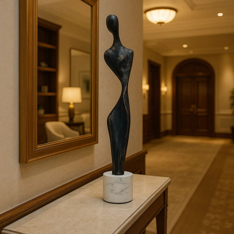 Dekoskulptur - Stahl-Skulptur - Moderne Statue elegante Damenfigur Figura Eleganza