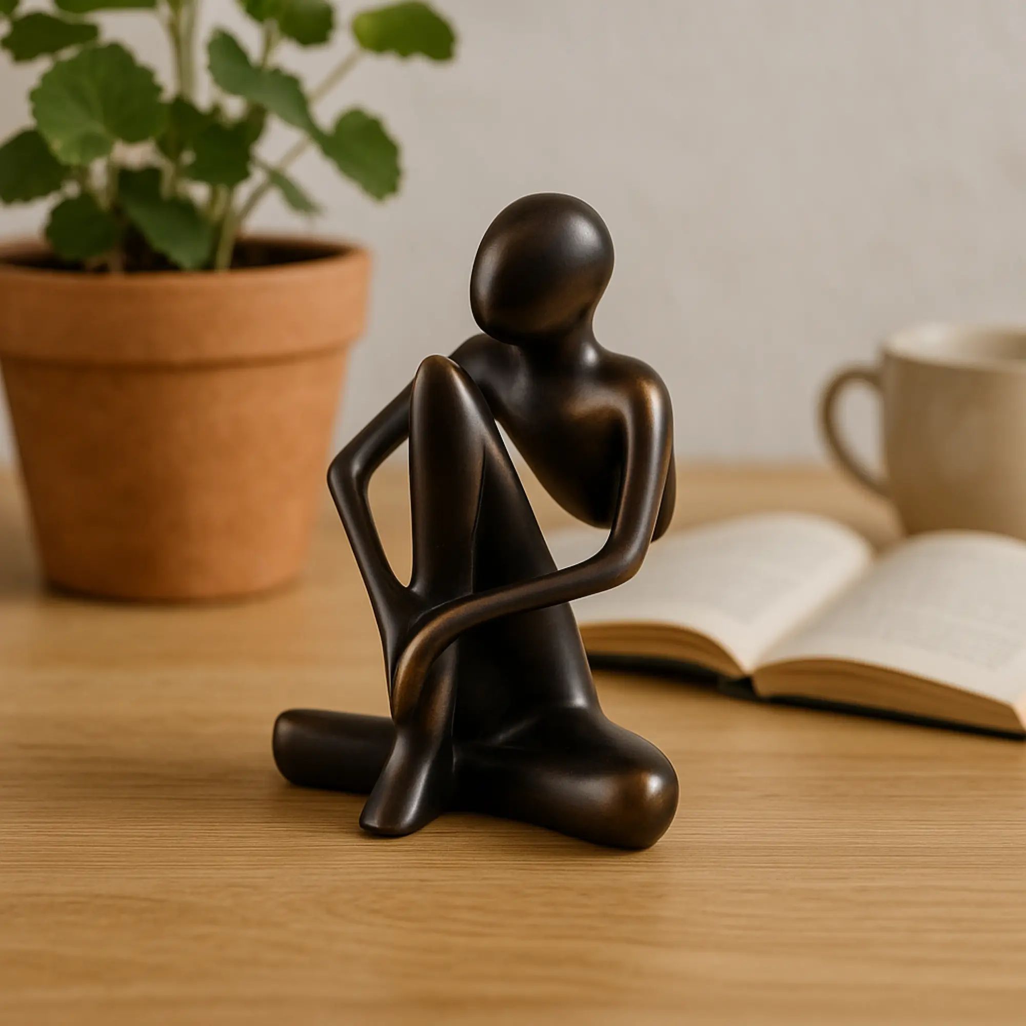 Dekofigur - Abstrakte Denkerfigur - Abstrakte Skulptur Meditative Beobachterfigur Contemplatio Default Title