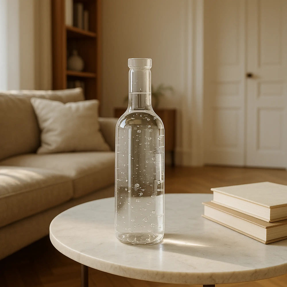 Dekoobjekt - Deko Kristallflasche - Skulpturale Kristallflasche Ampulla Aeria