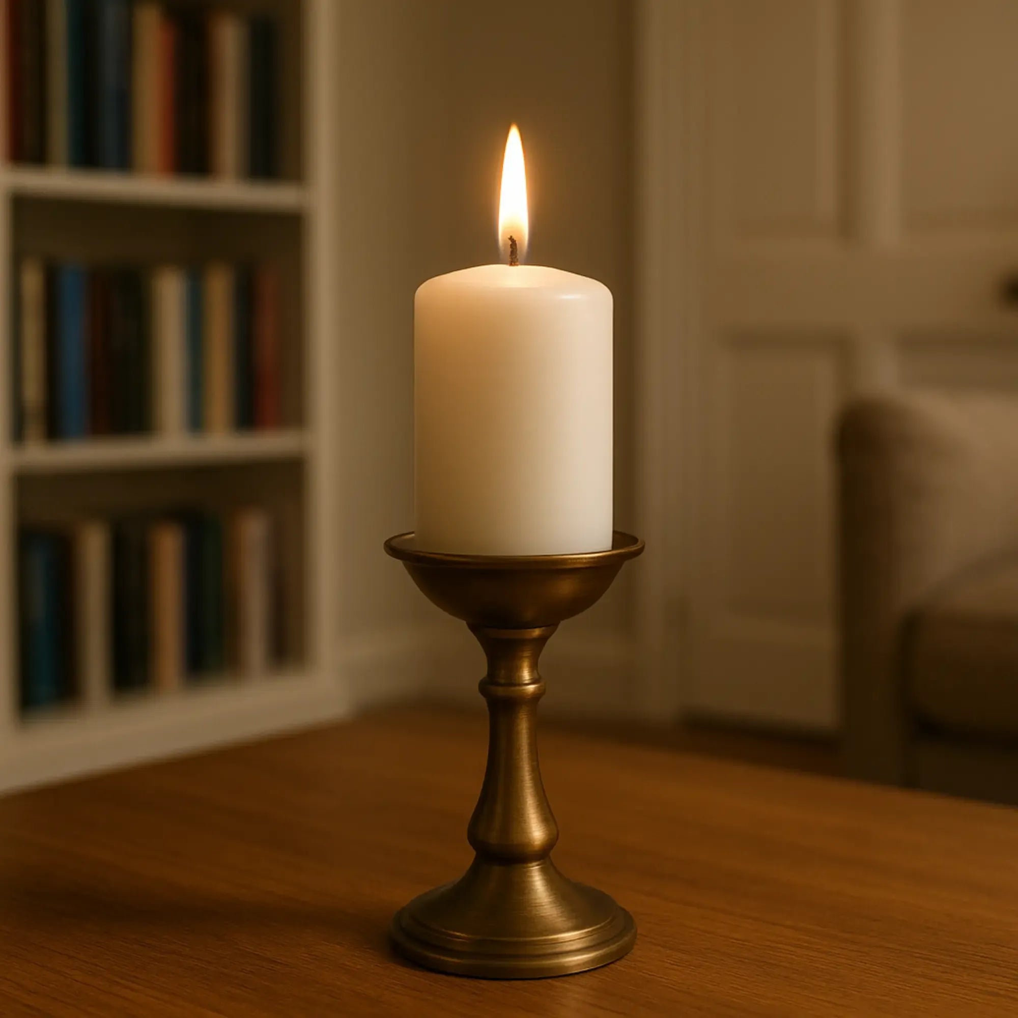 Stumpenkerze - Lichtensemble – Satinierte Blockkerzen aus Paraffin – Kleine Stumpenkerzen 4er‑Set Lumen Alba Nan