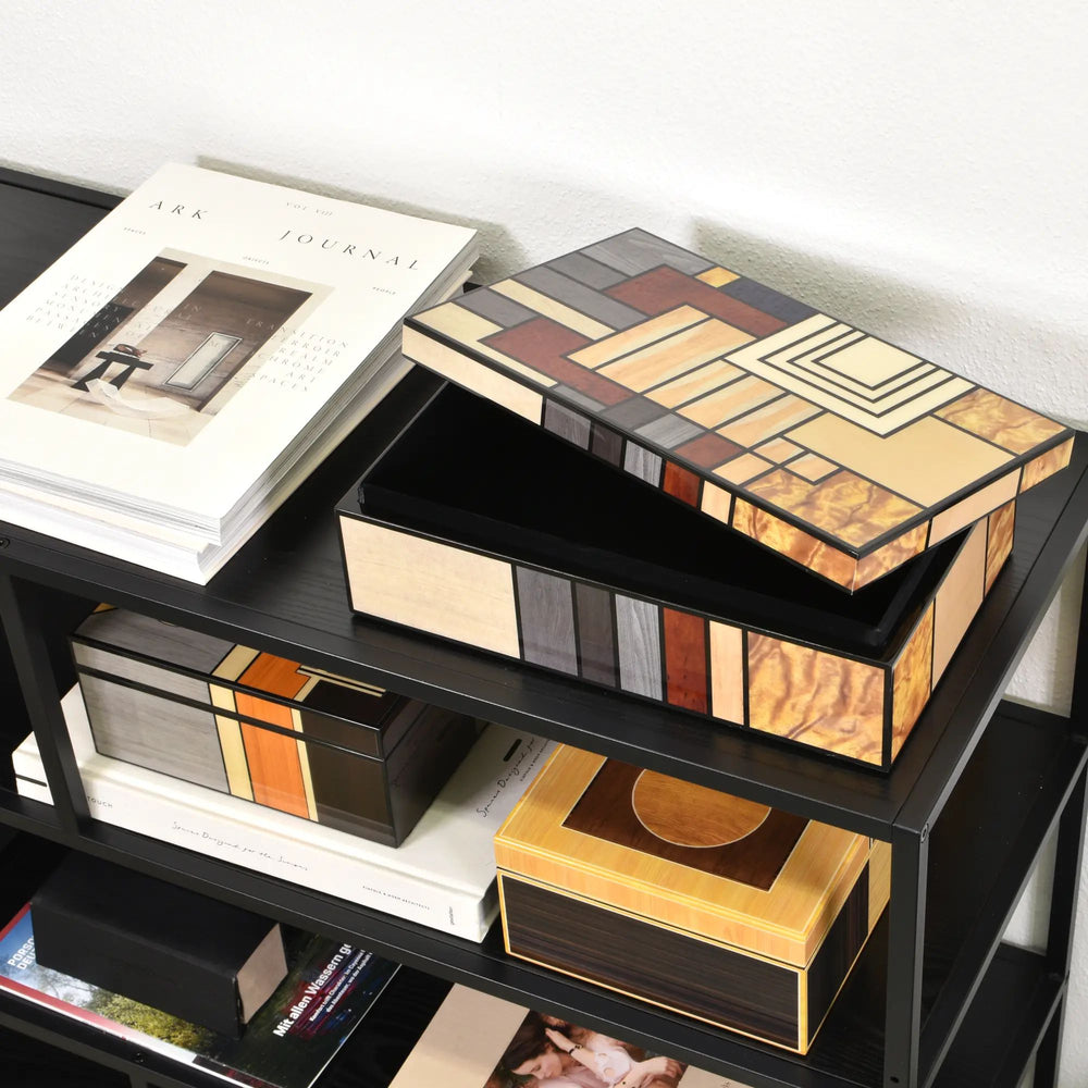 Schmuckbox - Edle Aufbewahrungsbox Intarsien – Art-Deco Schmuckdose – Coffee-Table-Box Mosa