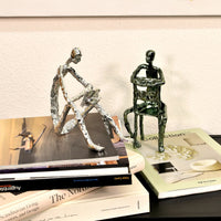 Denkerfigur - Abstrakte Skulptur filigrane Sitzfigur Cogito Nova