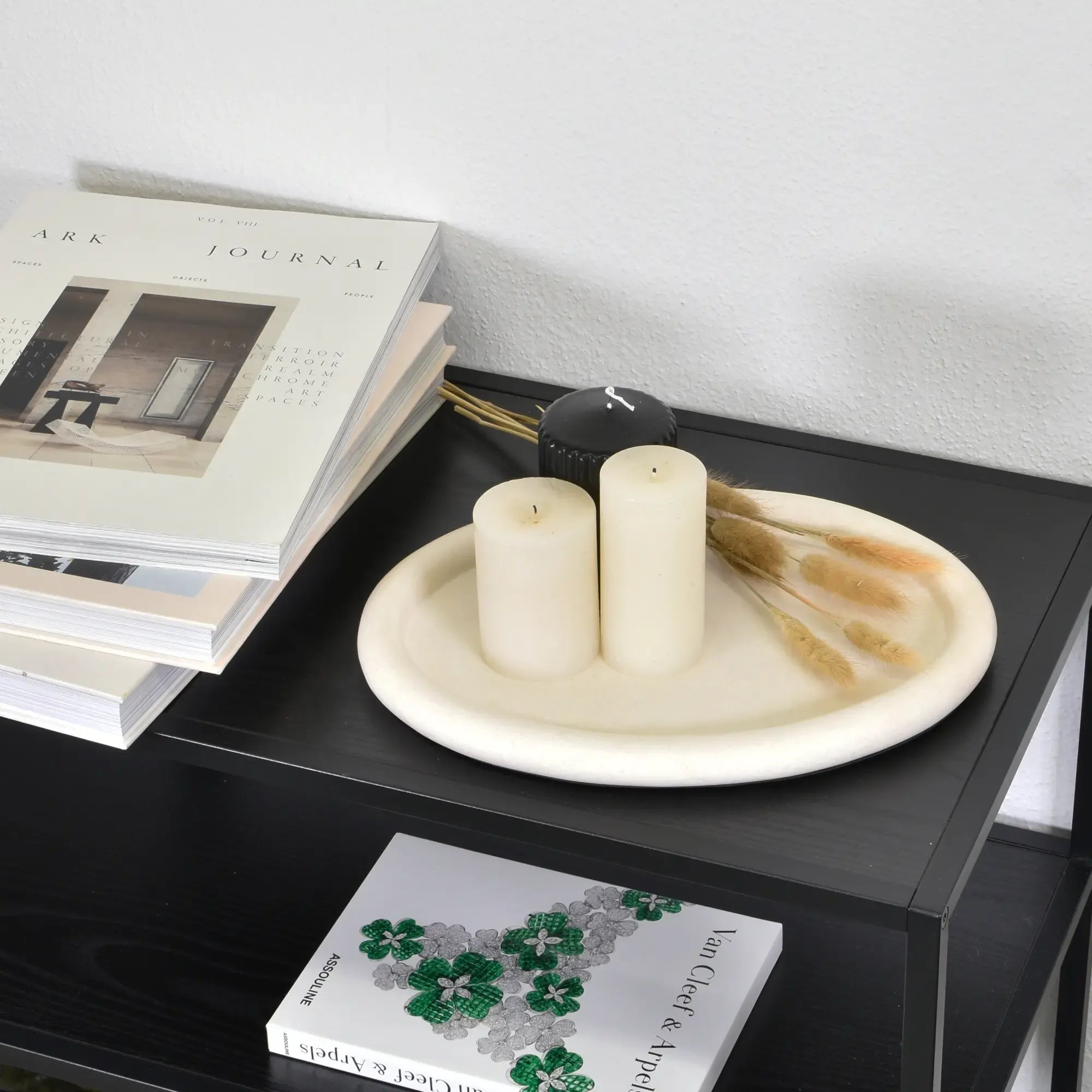 Tablett - Serviertablett Puristisch – Dekoteller im Doppel-Set – Ablage-Schale Alba Duo Groß