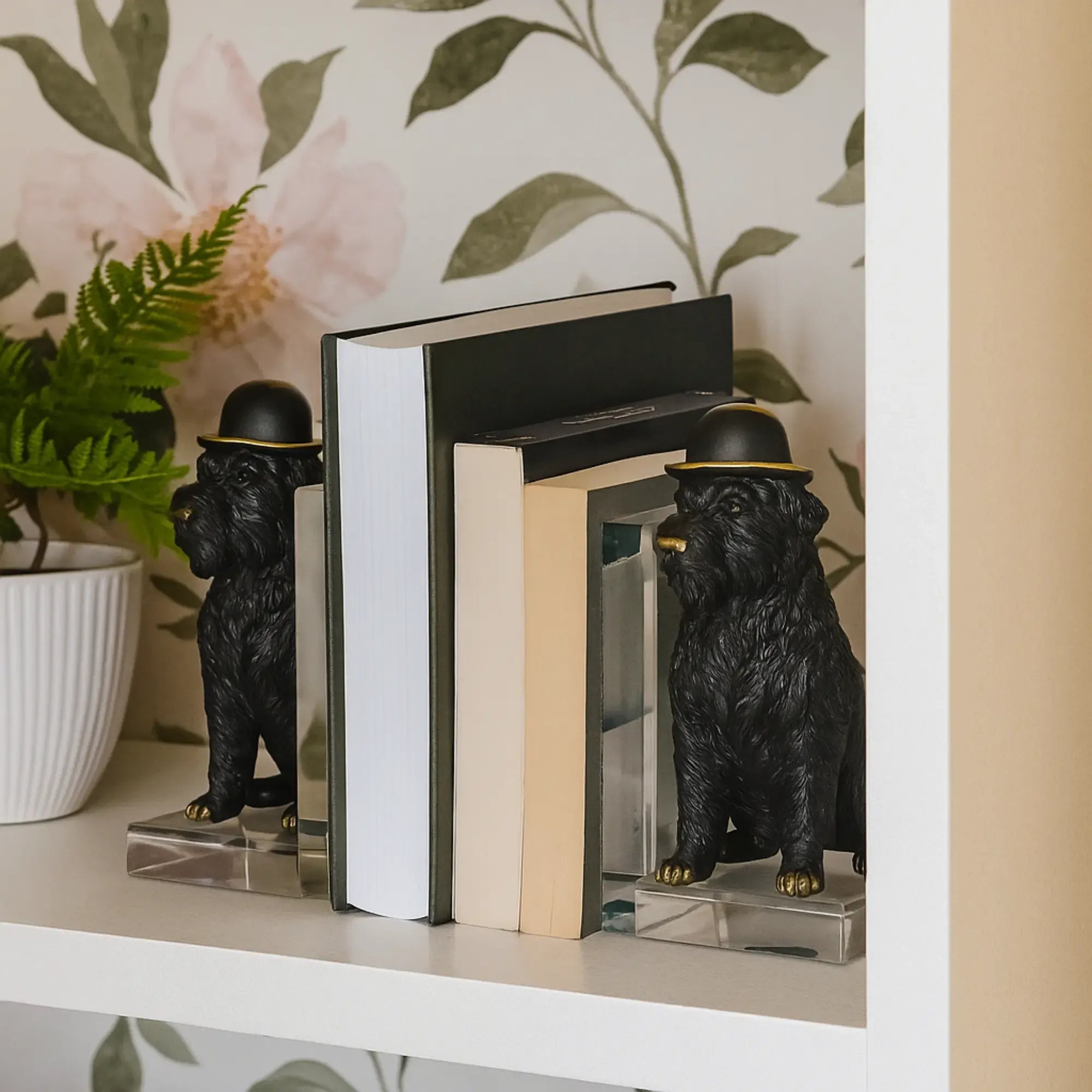 Buchstütze - SET mit zwei Hunden - Buchhalter Deko-Objekt Dogy