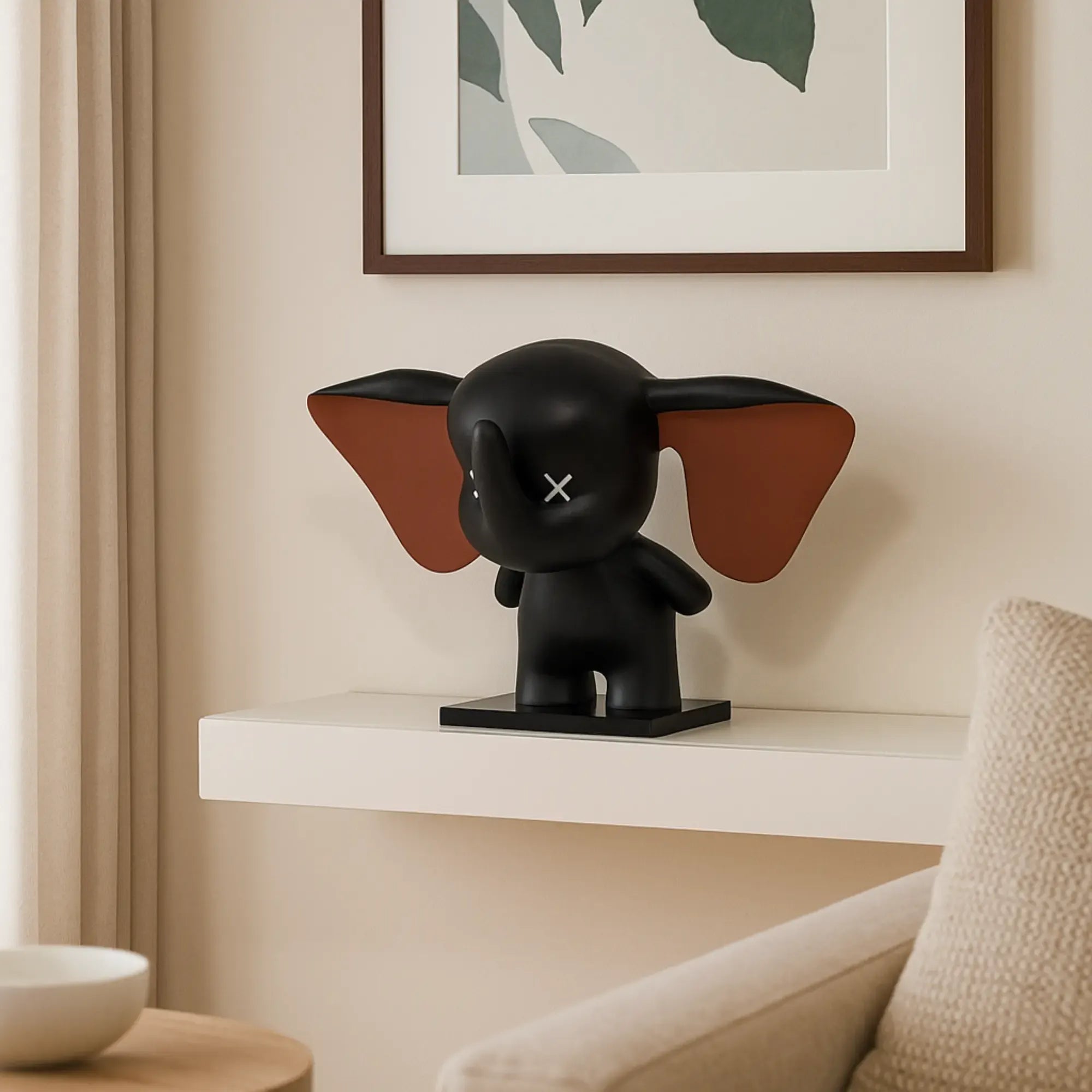 Cartoonfigur - Deko Skulptur Pop‑Art Jumbo Elefant schwarz Abstrakte – Cartoon-Toy – Designdeko Elephas Dumbo Stehend