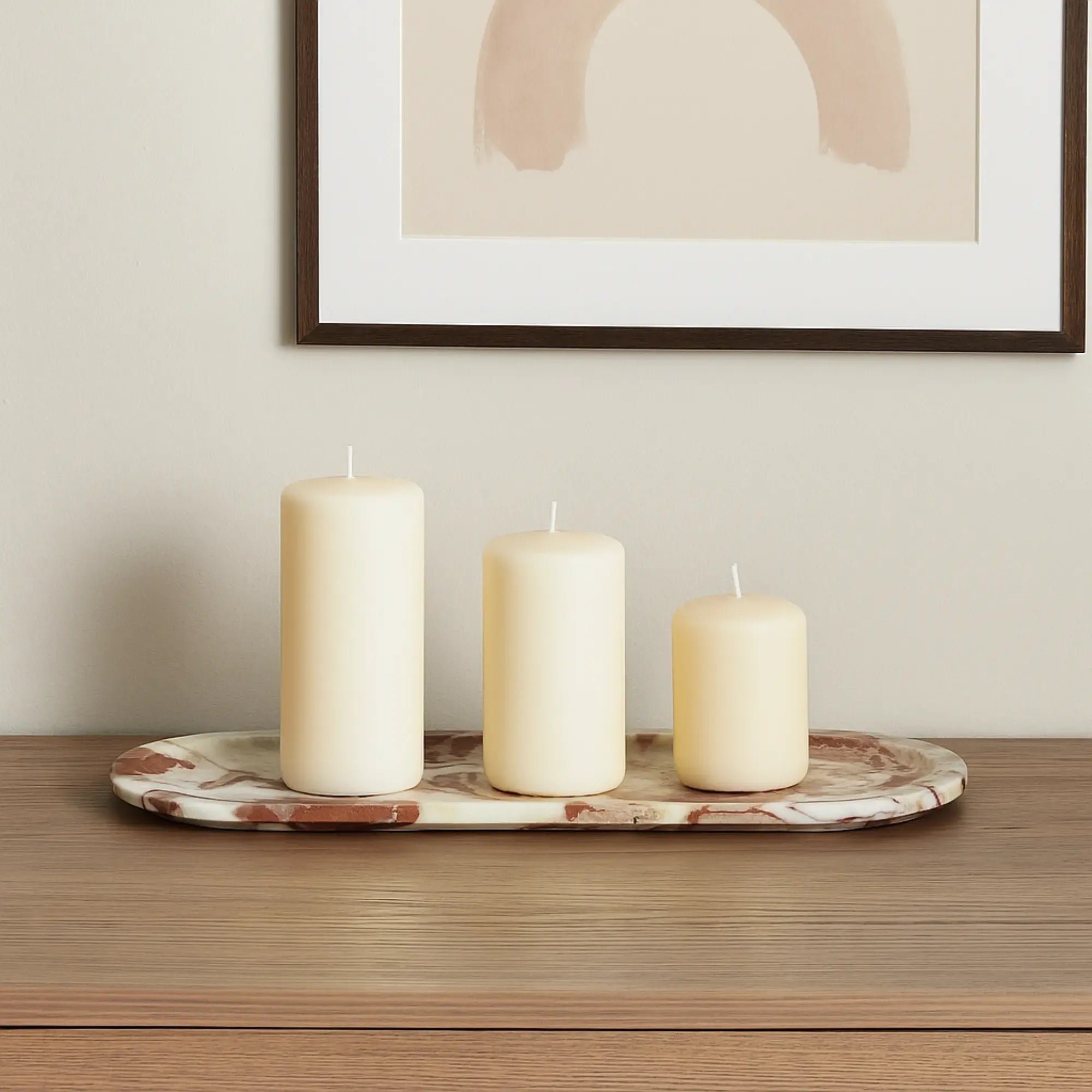 Tablett - aus Marmor - Serviertablett Dekotablett Nero Rot