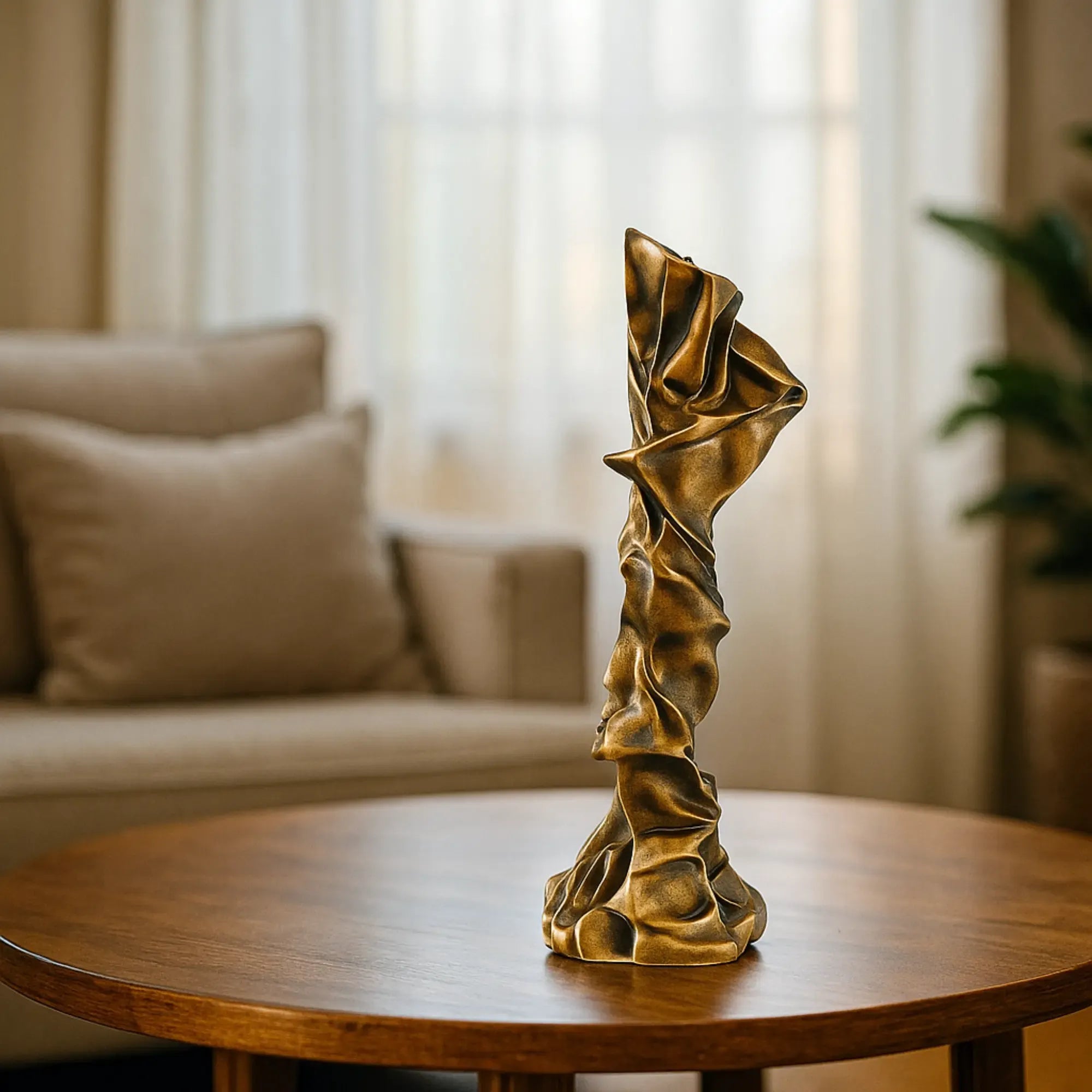 Kerzenständer - verdrehte moderne Form - Sokrates Design Kerzenhalter Stavro Bronze-Groß