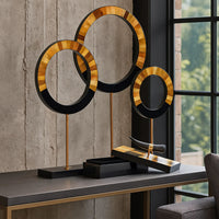 Dekoobjekt-Set - aus 3 Holzringen - Tisch und Regal Holzdekoration Designer Ringe Evidenza