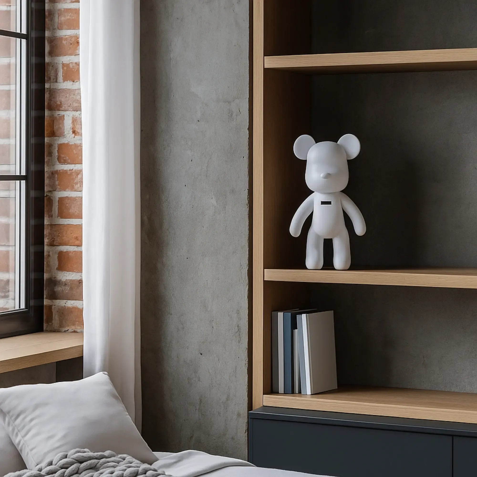 Tierfigur - bearbrickdesign - Dekobär groß Bärenskulptur Urban-Bear Weiss