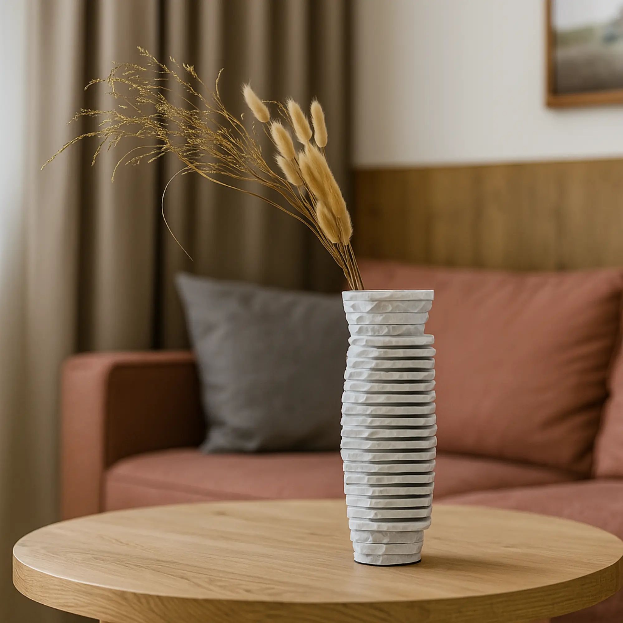 Reliefvase - Asymmetrische Naturstein Vase - Marmor Deko Vase Strata Default Title