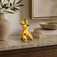 Dekofigur - Abstrakte Skulptur glänzende biomorphe Figur Danseuse Aurea