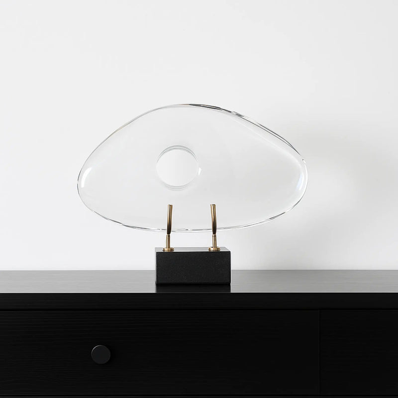 Dekoobjekt - Glaskunst auf Marmor - Glasfigur Abstrakt Designobjekt organisch Nuvole