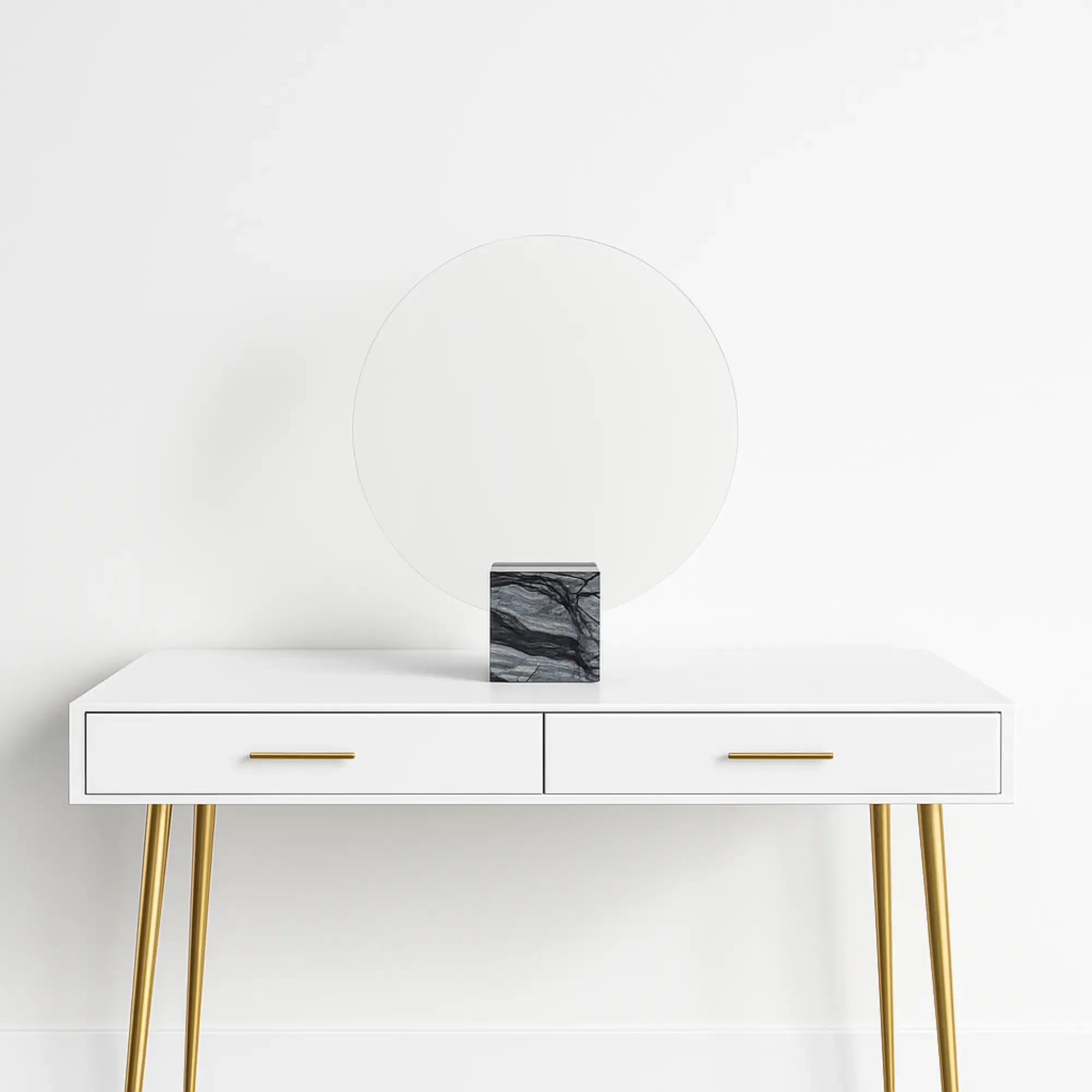 Tischspiegel - mit Marmorständer - Tischkosmetikspiegel Emerveillé