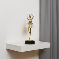 Dekofigur Ballerina – Edle Tänzerin Skulptur stehend – Regal Dekoobjekt in Gold