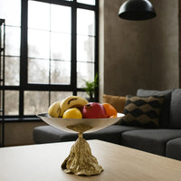 Fruchtschale - mit Goldfuß - Runde Designer Obstschale Stavro