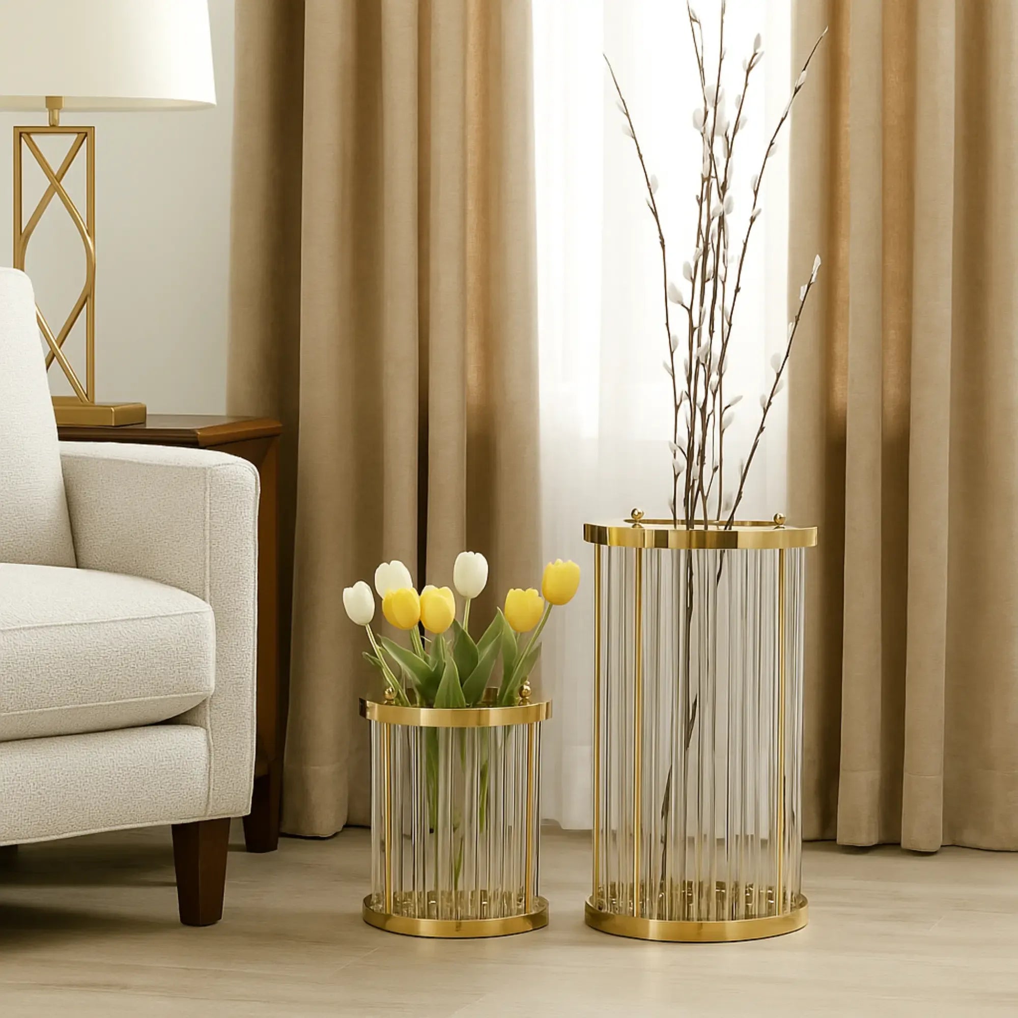 Kerzenständer - mit Glas - Design Kerzenhalter für Innen und Außen LuminousAura