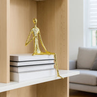 Dekofigur - Kantensitzende Skulptur Puristische Edge-Figur Silhouette Aurea