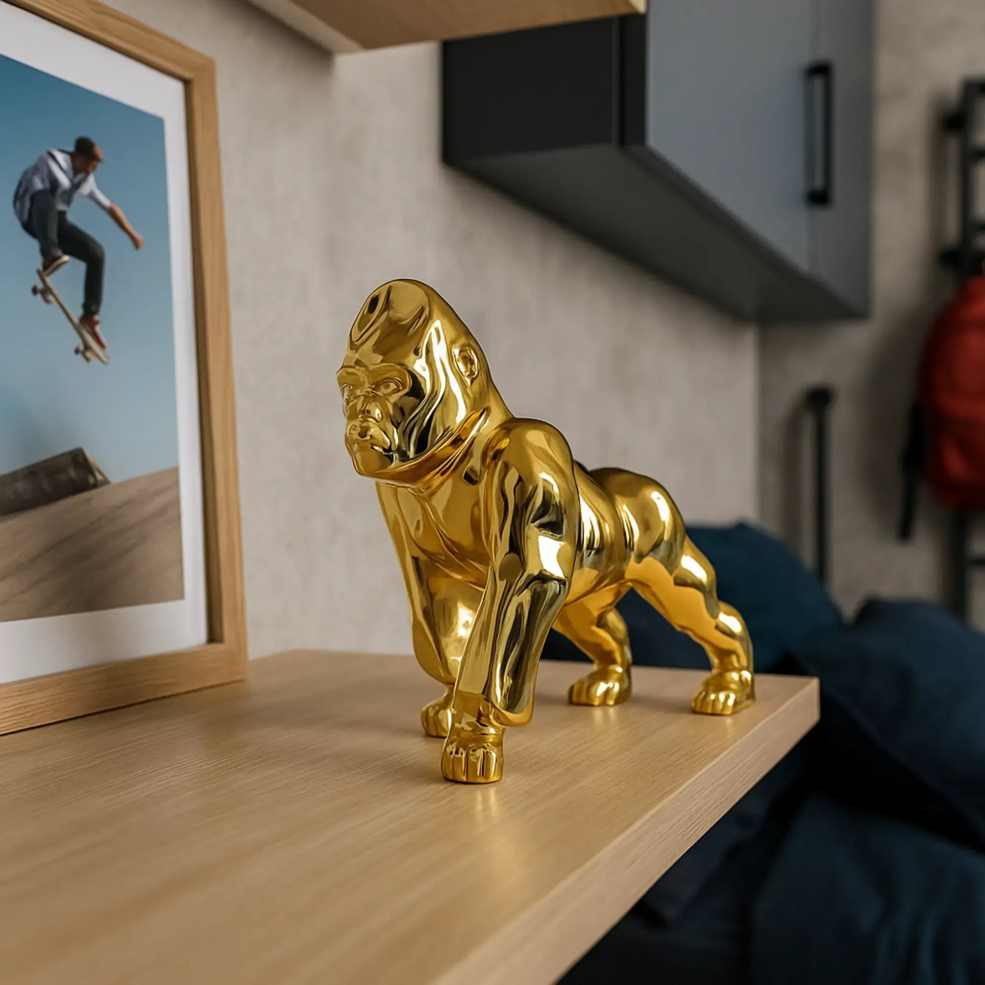 Tierfigur - goldenes Design - Designer Statue Gorilla King Kong Default Title