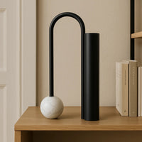 Tischvase - mit Marmor Kugelfuß - Schöne Edelstahlvase Dekorative Standvase Orb Balance