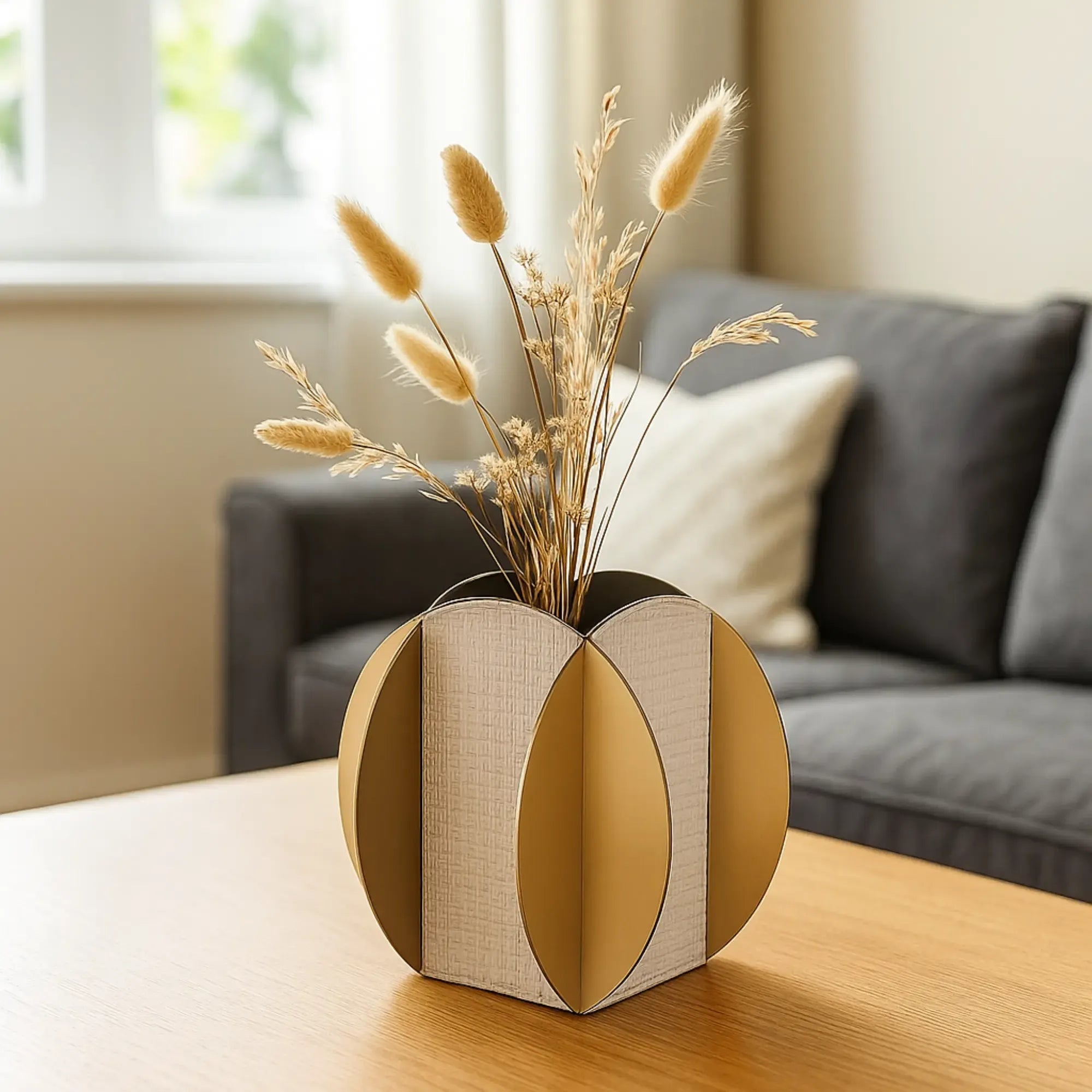 Designervase - aus Leder - Tischvase mit Aufbewahrung Dekovase Vesu