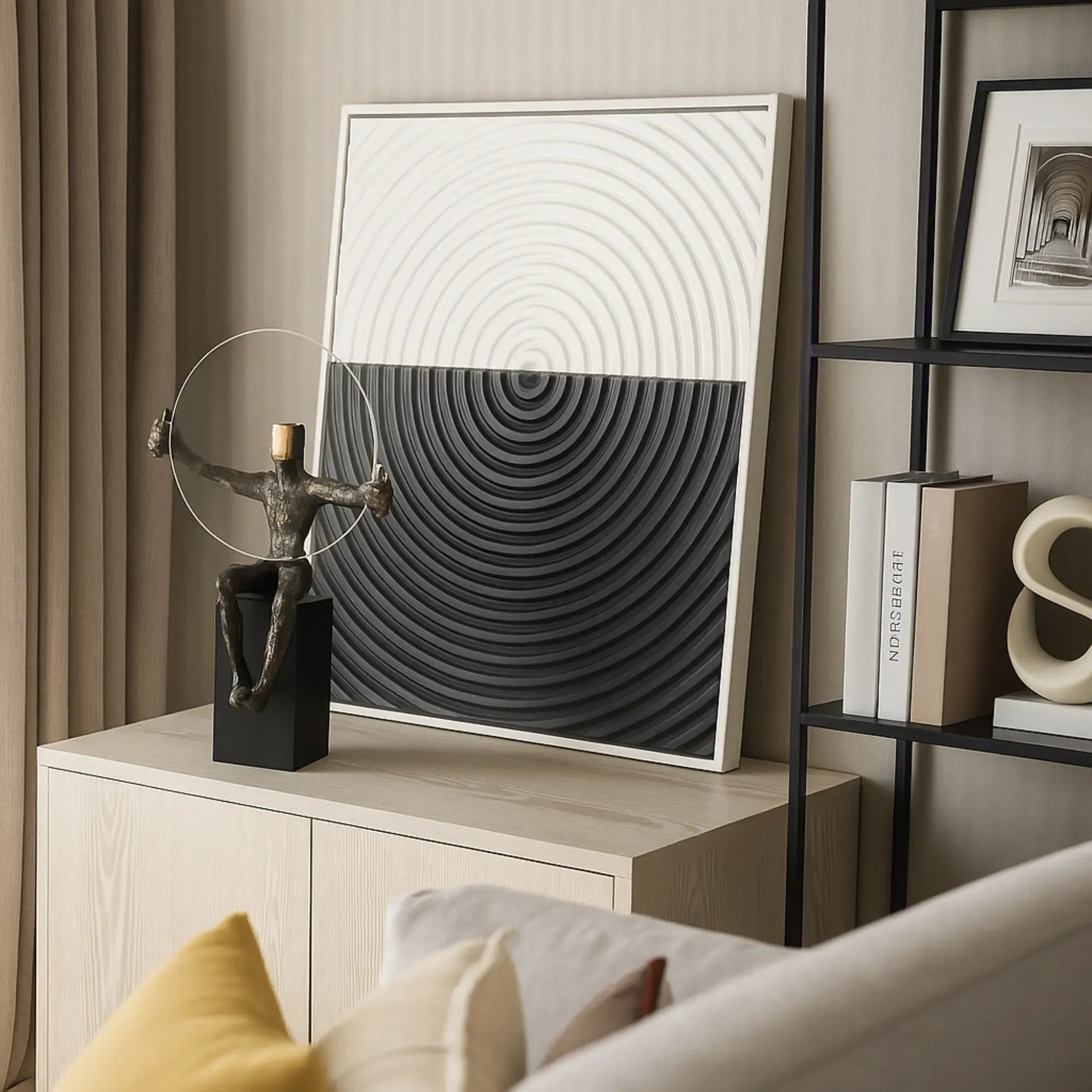 Dekofigur - sitzender Mensch - Sitzende Deko Menschfigur mit Glasscheibe Homme Éthéré Default Title