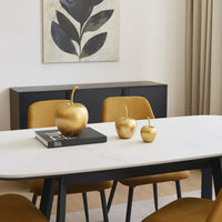 Dekoobjekt - Goldene Apfelfigur SET - Skulpturale Tischdeko Goldapfel-Set Pomme d’Or