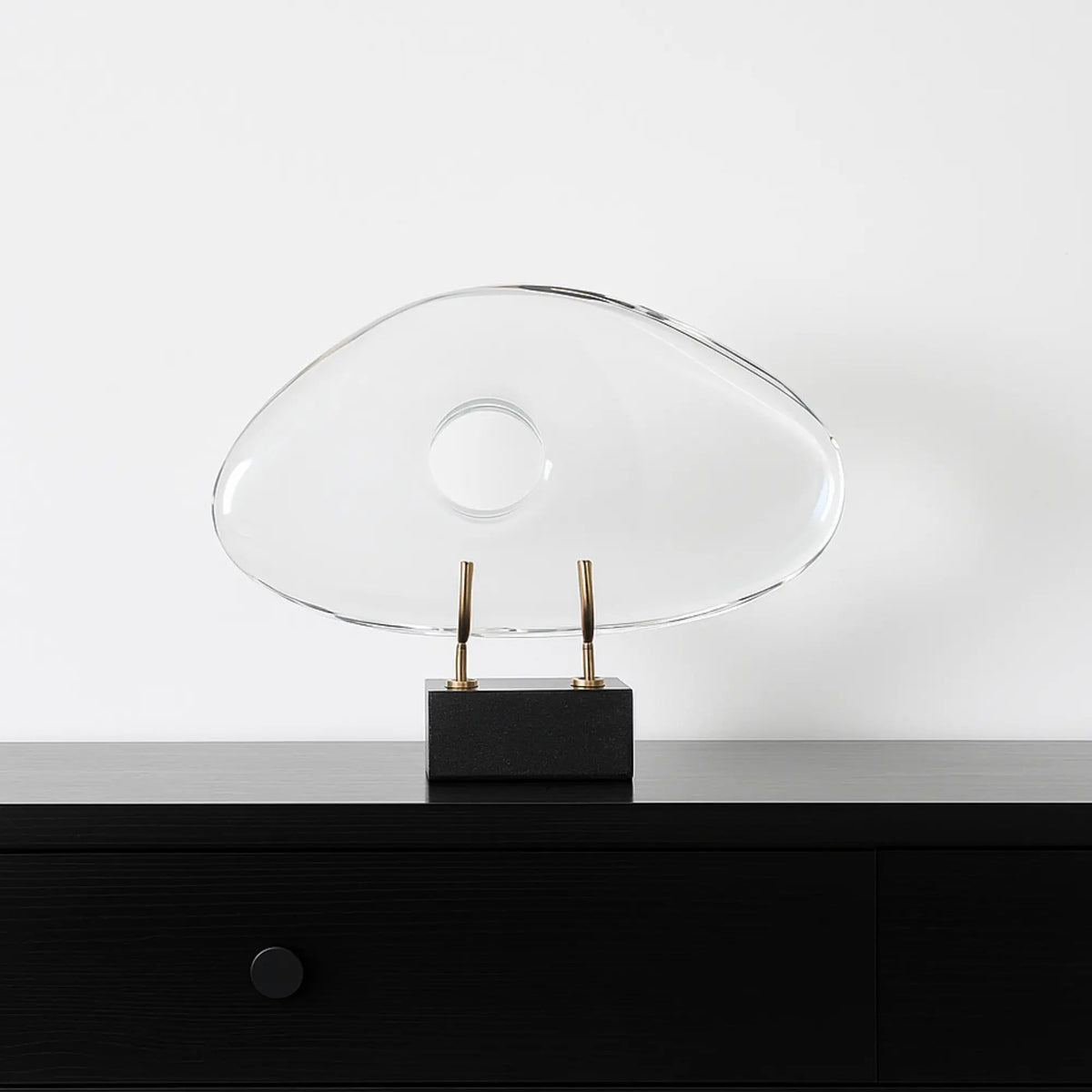 Dekoobjekt - Glaskunst auf Marmor - Glasfigur Abstrakt Designobjekt organisch Nuvole