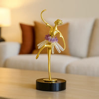 Dekofigur Ballerina – Edle Tänzerin Skulptur stehend – Regal Dekoobjekt in Gold