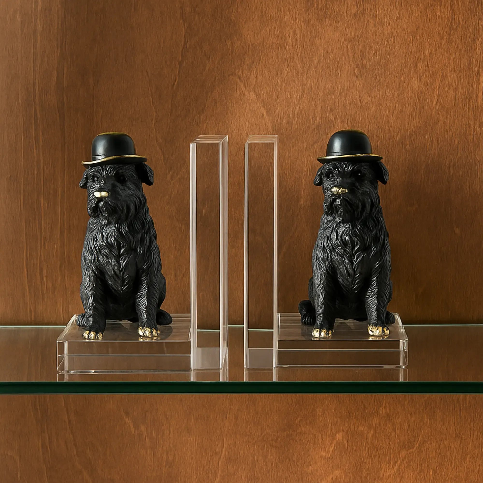 Buchstütze - SET mit zwei Hunden - Buchhalter Deko-Objekt Dogy