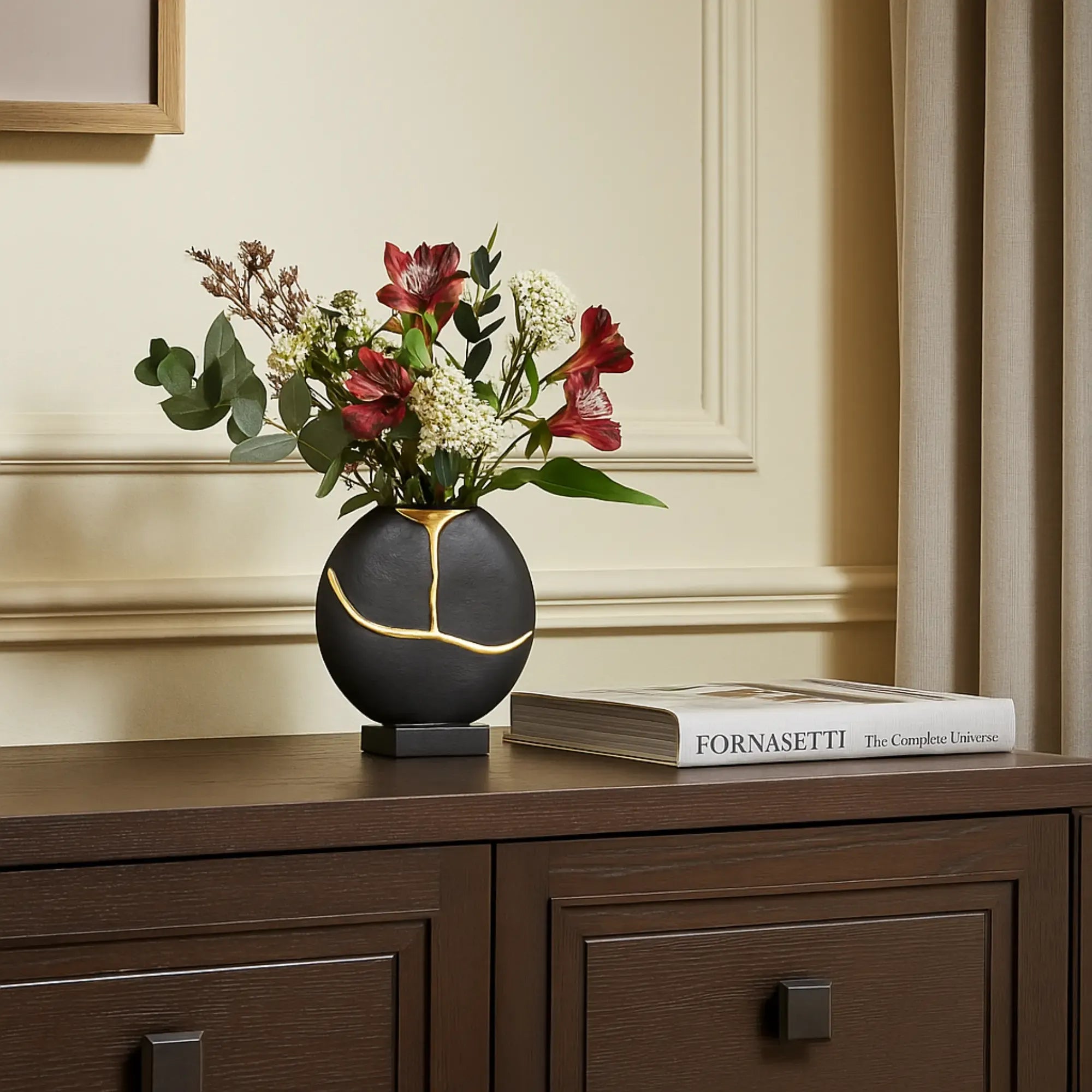 Kintsugi-Vase - Ovale-Flache - Designer Dekovase Bosfor Klein