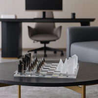 Schachspiel - aus Kristall und Acryl - Modernes Schachspiel edles Glas-Tischspiel Kristall Luxe