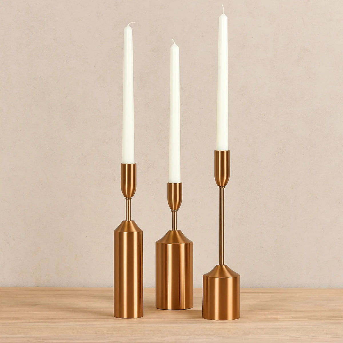 Stabkerze - Zeitloses Stablicht 3 Spitzkerzen SET Pur Blanc Candela Classique