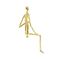Dekofigur - Kantensitzende Skulptur Puristische Edge-Figur Silhouette Aurea