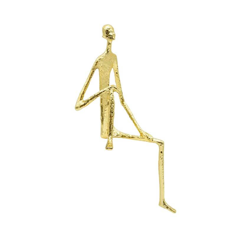 Dekofigur - Kantensitzende Skulptur Puristische Edge-Figur Silhouette Aurea