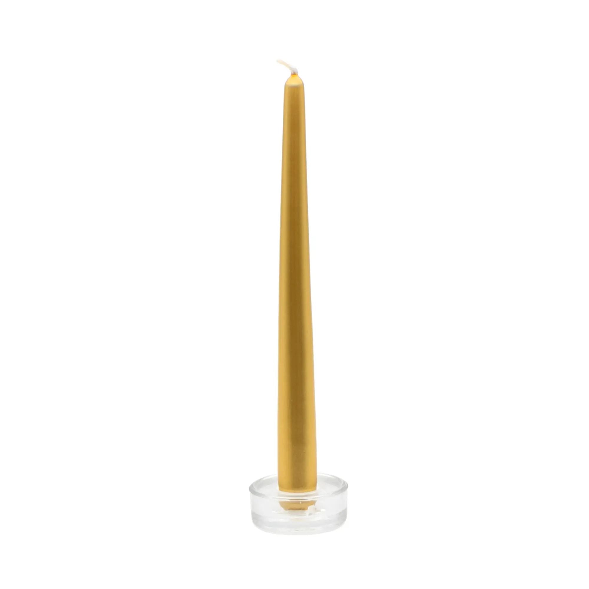 Spitzkerze - Leuchterkerzen-Set konische Spitzform – Warmgold seidenmatt, gegossenes Wachs – 5er Tafellicht Aurea Nan