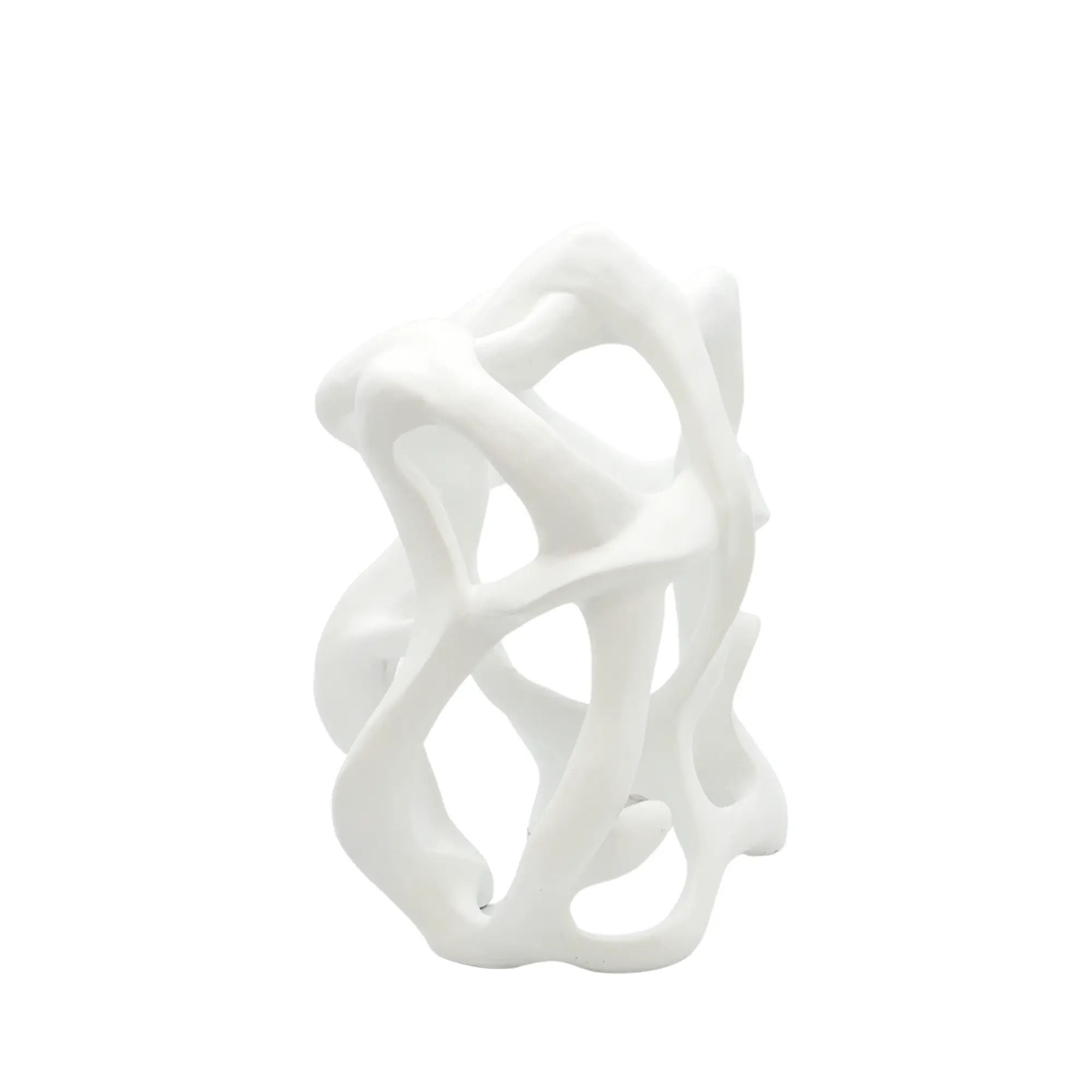 Dekoobjekt - Strukturiert - Designer Skulptur Freundschaft Weiß